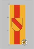 Baden mit Wappen rot / gelb Hochformat Flagge