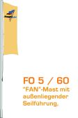 Alu-Flaggenmast Fan, 5 Meter