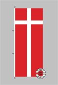 Dänemark Hochformat Flagge / Fahne für höhere Windlasten