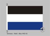 Schwarz-Weiß-Blau Streifenflagge 