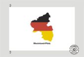 Rheinland-Pfalz Kontur weiß Flagge