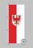 Brandenburg mit Wappen Hochformat Flagge