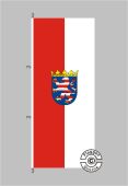 Hessen mit Wappen Hochformat Flagge