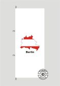 Berlin Kontur weiß Hochformat Flagge