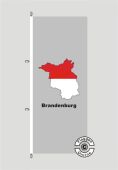 Brandenburg Kontur grau Hochformat Flagge