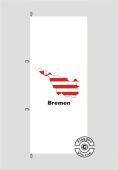 Bremen Kontur weiß Hochformat Flagge