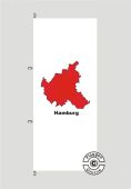 Hamburg Kontur weiß Hochformat Flagge