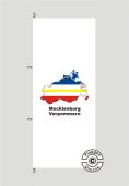 Mecklenburg-Vorpommern Kontur weiß Hochformat Flagge