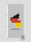 Rheinland-Pfalz Kontur grau Hochformat Flagge