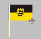 Baden-Württemberg mit Wappen Stockflagge