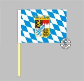 Bayern Raute mit Wappen Stockflagge