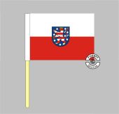 Thüringen mit Wappen Stockflagge