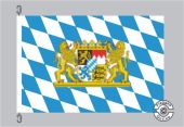 Bayern Raute mit Löwenwappen Flagge