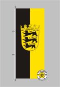 Baden-Württemberg mit Wappen Hochformat Flagge / Fahne für höhere Windlasten