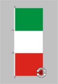 Italien Hochformat Flagge / Fahne für höhere Windlasten