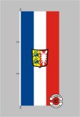 Schleswig-Holstein mit Wappen Hochformat Flagge / Fahne für höhere Windlasten