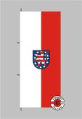 Thüringen mit Wappen Hochformat Flagge / Fahne für höhere Windlasten