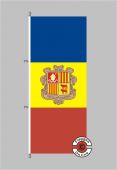 Andorra Hochformat Flagge