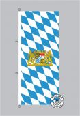 Bayern Raute mit Löwenwappen Hochformat Flagge / Fahne für höhere Windlasten