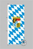 Bayern Raute mit Wappen Hochformat Flagge / Fahne für höhere Windlasten