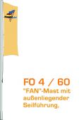 Alu-Flaggenmast Fan, 4 Meter