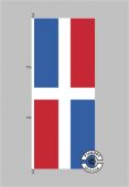 Dominikanische Republik Hochformat Flagge / Fahne für höhere Windlasten