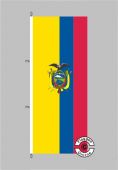 Ecuador mit Wappen Hochformat Flagge