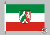 Nordrhein-Westfalen mit Wappen moderne Fassung Flagge