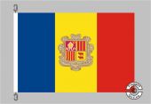 Andorra m. Wappen Flagge