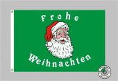 Weihnachtsmann Frohe Weihnachten (grün) Flagge