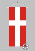 Kirchenbanner weißes Kreuz auf rotem Grund