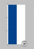 Kirchenfahne blau weiß Hochformat Flagge