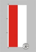 Kirchenfahne rot weiß Hochformat Flagge