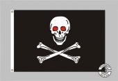 Pirat mit roten Augen Flagge