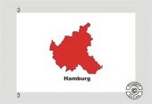 Hamburg Kontur weiß Flagge