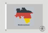 Niedersachsen Kontur grau Flagge