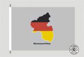 Rheinland-Pfalz Kontur grau Flagge