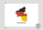 Rheinland-Pfalz Kontur weiß Flagge