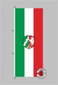 Nordrhein-Westfalen mit Wappen Hochformat Flagge