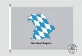 Bayern Freistaat Bayern Kontur grau Flagge
