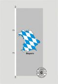 Bayern Kontur grau Hochformat Flagge