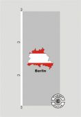 Berlin Kontur grau Hochformat Flagge
