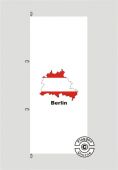 Berlin Kontur weiß Hochformat Flagge