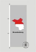 Brandenburg Kontur grau Hochformat Flagge