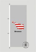 Bremen Kontur grau Hochformat Flagge