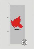 Hamburg Kontur grau Hochformat Flagge