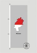 Hessen Kontur grau Hochformat Flagge
