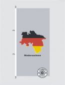 Niedersachsen Kontur grau Hochformat Flagge