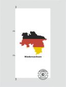 Niedersachsen Kontur weiß Hochformat Flagge