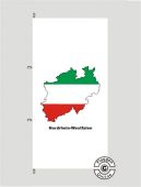 Nordrhein-Westfalen Kontur weiß Hochformat Flagge